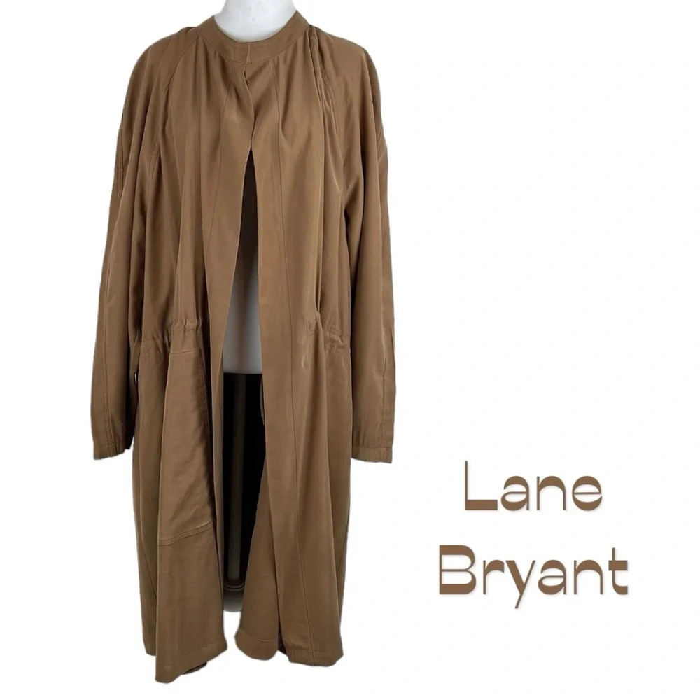 Lane Bryant Caramel Brown Boho Cottage Long Jacket